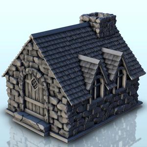 Medieval house with large chimney (9) - Medieval Gothic Feudal Old Archaic Saga 28mm 15mm