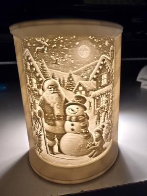 lithopane santa with kids
