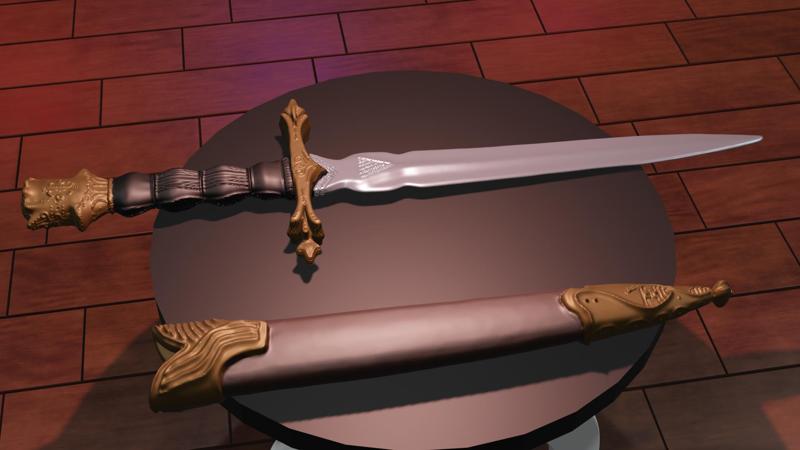 Medieval Dagger with stand and Scabbard