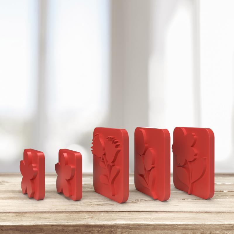 Flower Motif Stamp x5