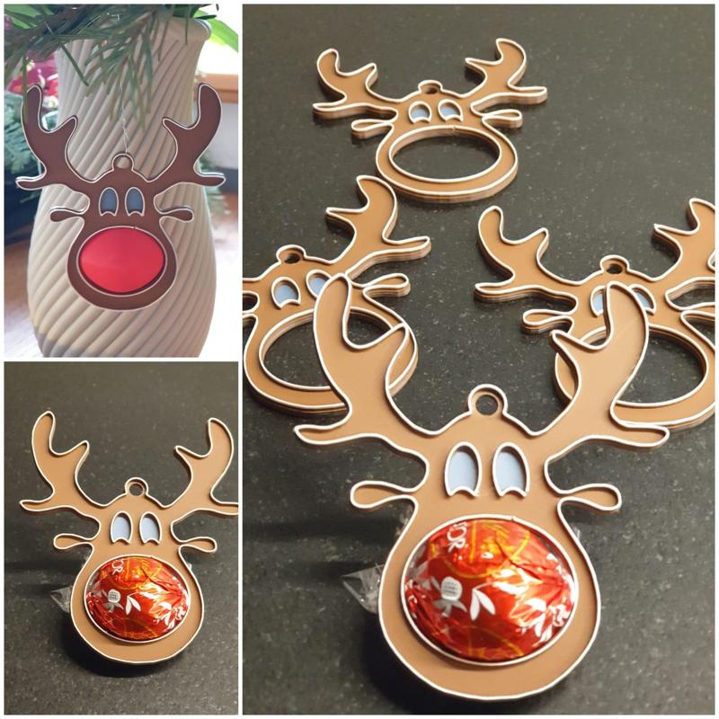 Rudolph Dorlin, multicolored (single extruder), separated nose