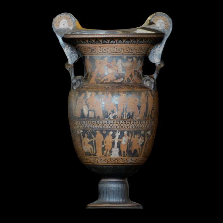 Apulian red-figured volute-krater (wine bowl)