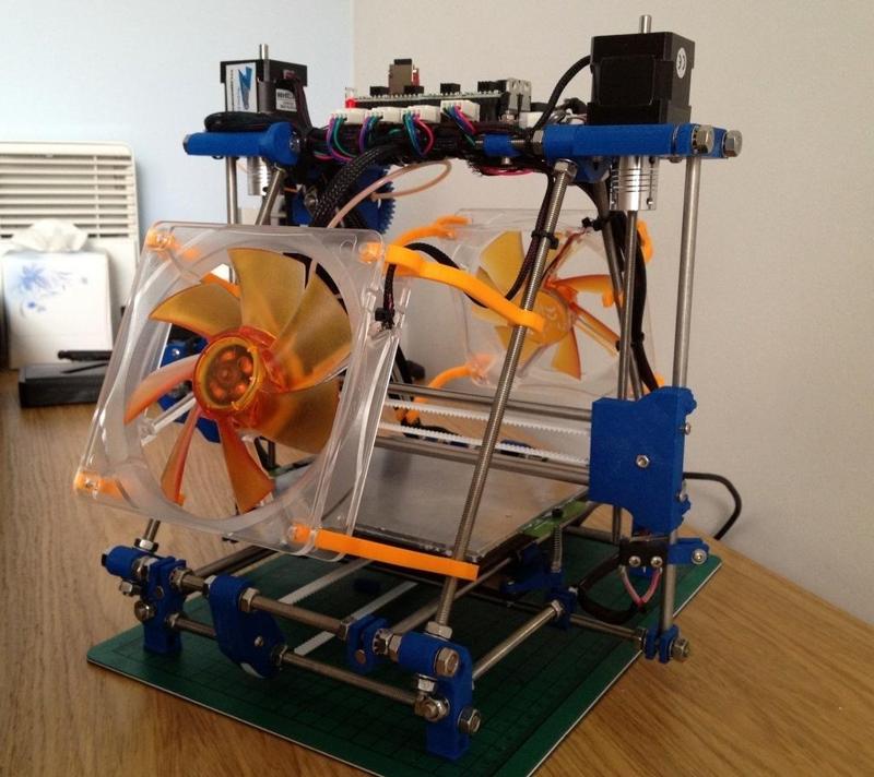 Vitamin Free RepRapPro Huxley 120mm Fan Mounts