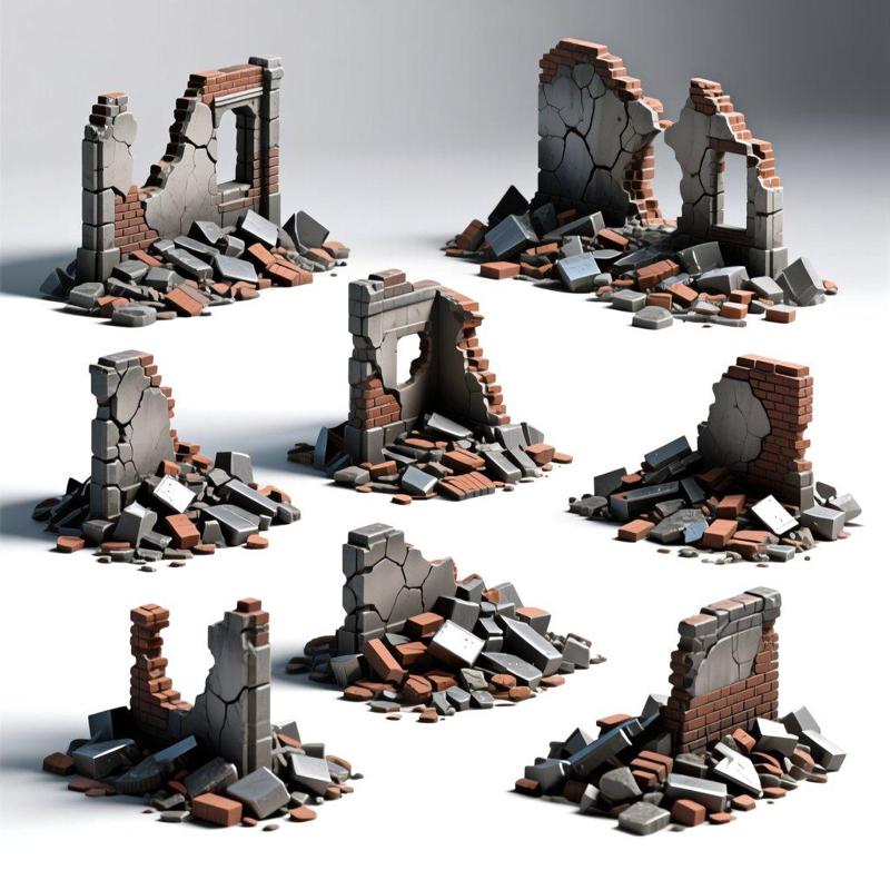 Ruined Walls - BuildWorlds Miniatures