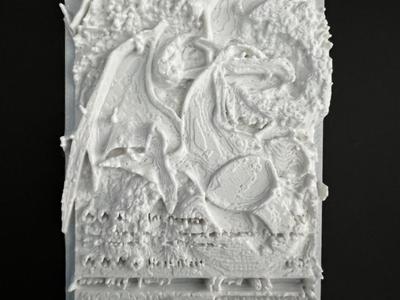 Charizard Pokemon card sculpture