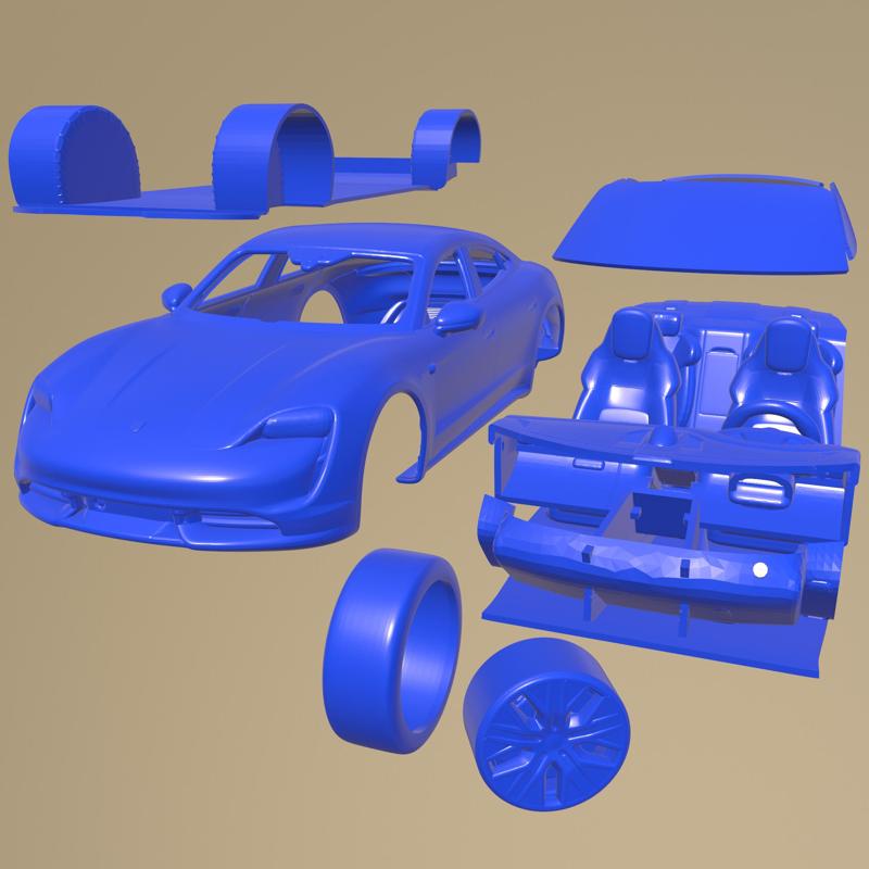 Porsche Taycan Turbo 2020 PRINTABLE CAR IN SEPARATE PARTS