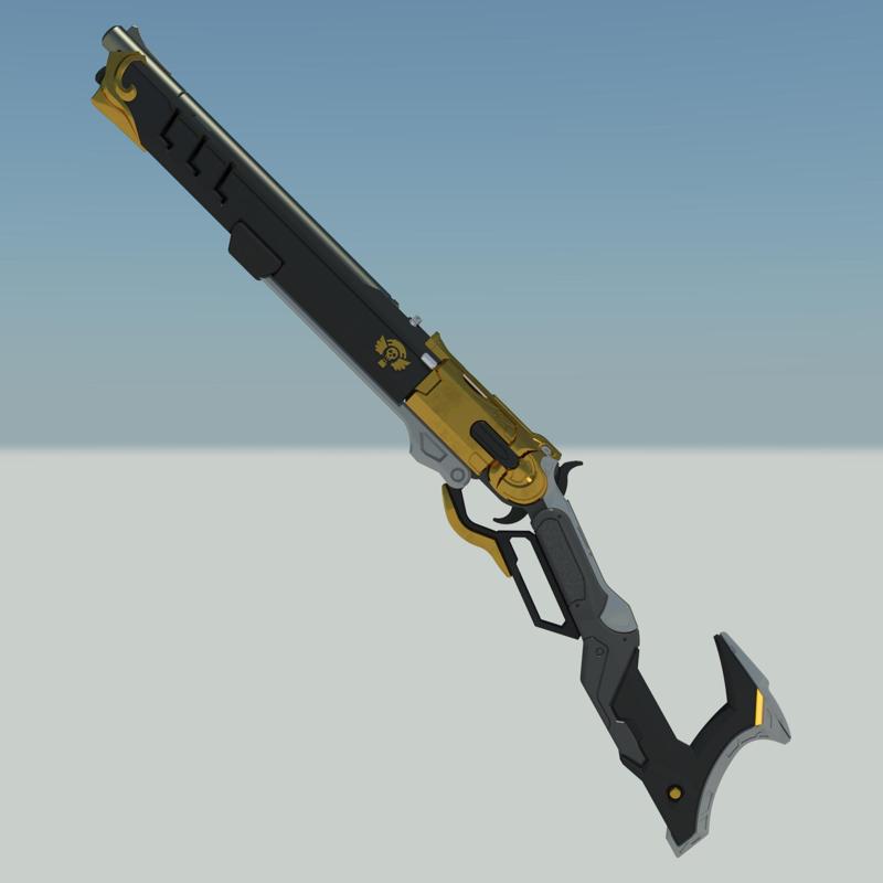 Overwatch Ashe rifle Viper Classic skin. Video game, prop, cosplay, STL