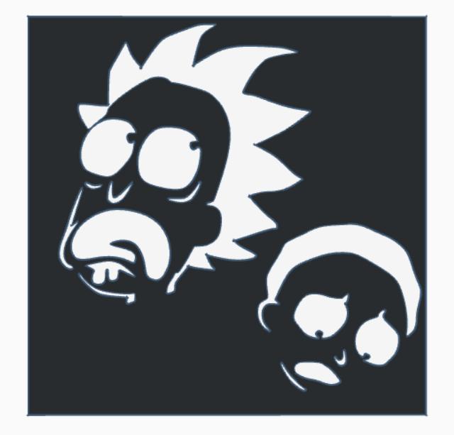 Stencil Graffiti Rick and Morty