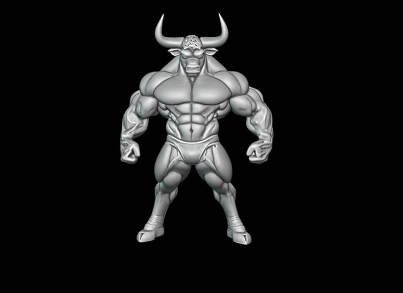 Body Enhanced Bull I221 Gift Bust Figure Unique & Detailed 3D Print Model