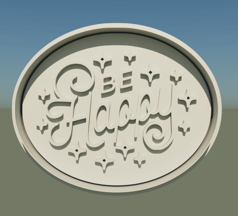 "Be Happy" Cookie Cutter and Stamps - Spread Joyful Baking Vibes!