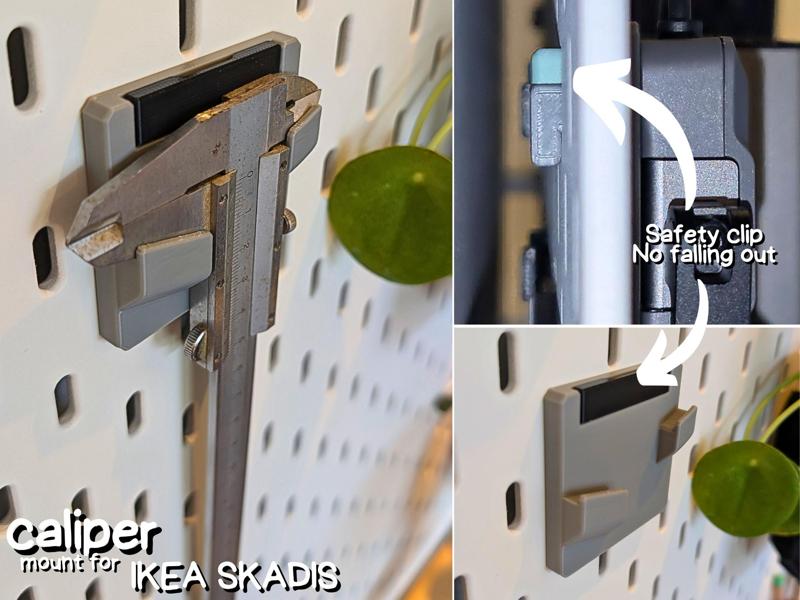 Robust Caliper Holder for IKEA SKADIS