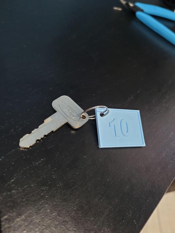 Number Tags Keychain 1 to 10