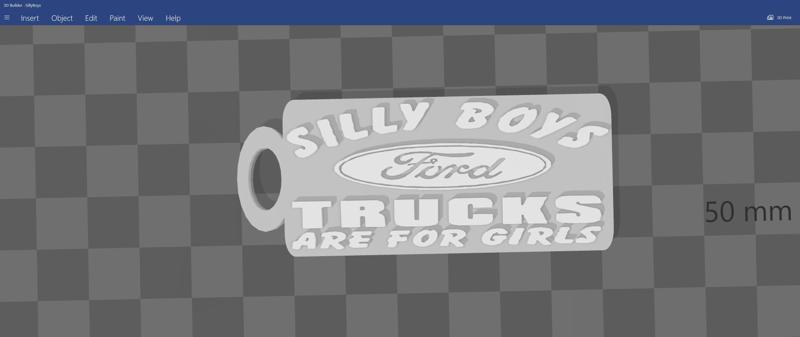Silly Boys Ford Trucks Are For Girls Key Ring