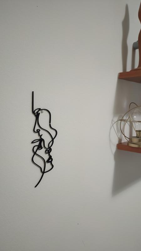 3D stylized faces wall art – Modern minimalist couple design for home or office decor