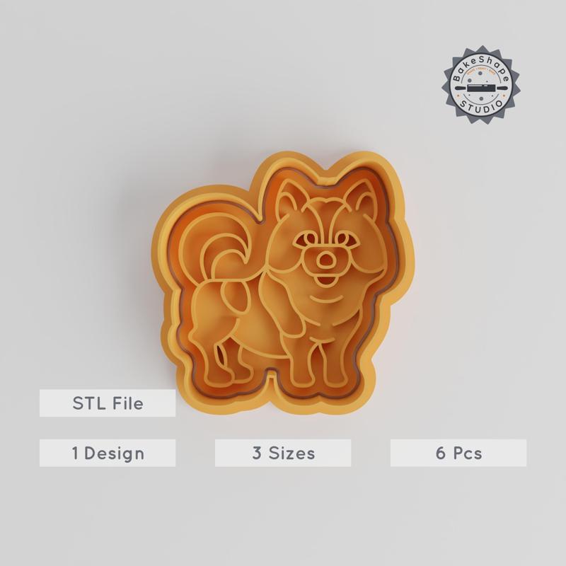 Bang Kaeo Dog Cookie Cutter & Stamp Set, 3 Sizes S/M/L, Perfect for Cookies & Fondant, 6 Pieces PRODUCT_5326