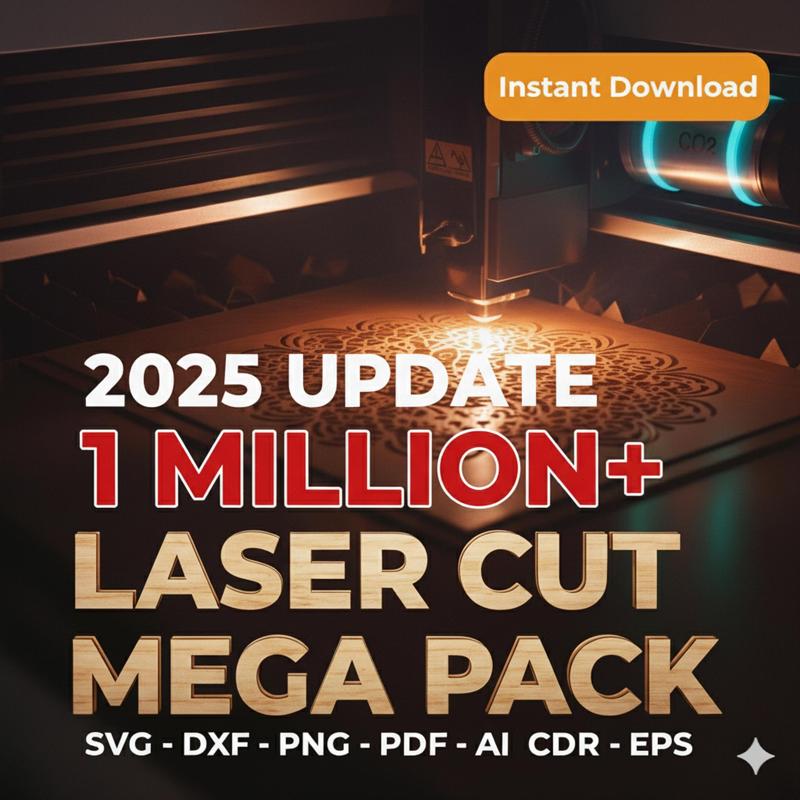 Laser Cut Ultimate Bundle, 1.000.000+ files 3D & 2D Designs, Laser Cut Patterns, CNC Cutting Files, Svg Dxf Eps Png Cdr, Cutting Pack