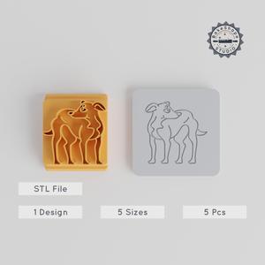 Greyhound Stamp Tile Set, 5 Sizes for Clay, Fondant & More, Dog Breed Motif, Perfect for Cookies