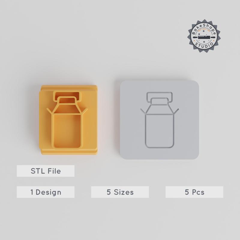 Milk Stamp Tile Set, 5 Motif Sizes for Clay, Cookies & Fondant