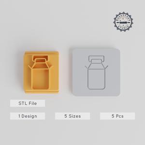 Milk Stamp Tile Set, 5 Motif Sizes for Clay, Cookies & Fondant