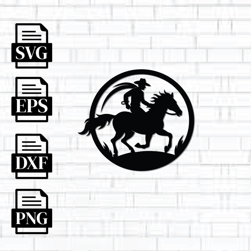 Cowboy Metal Wall Art Laser Cut Files