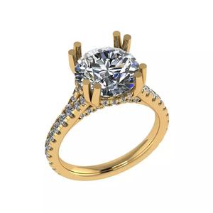 Cathedral split shank diamond ring
