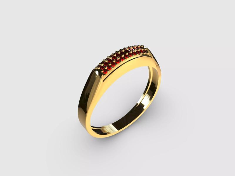 Gold ring with diamonds for women 2