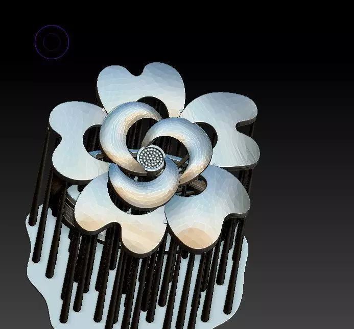 ring51 flower made of metal