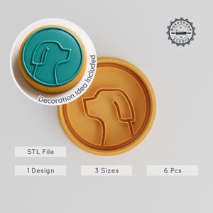 Dog Shape Cutter & Stamp, Ideal for Cookies & Fondant, Set of 6, Small to Large Sizes, Animal Pet Canine Design