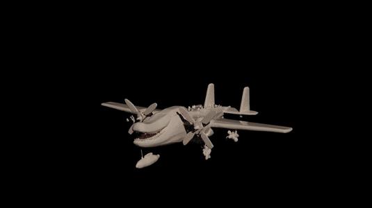 bombardino crocodilo statue