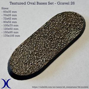 Oval Bases Set – Gravel 26 Texture (60–170MM) | Perfect For Tabletop Wargames & RPG's
