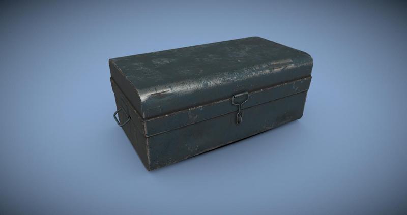 Vintage Iron Trunk Box