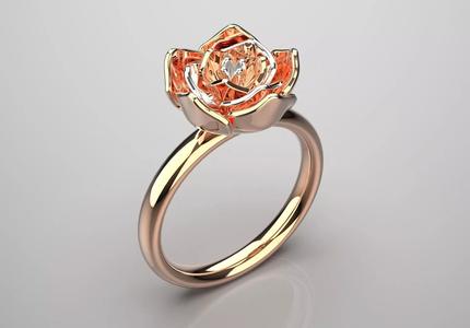 Rose design solitaire ring model gr0029