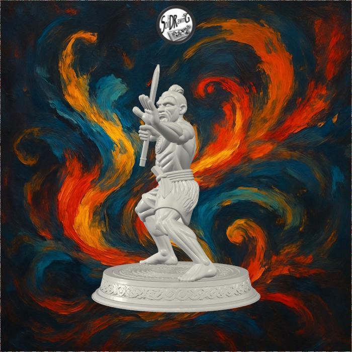 Maori Warrior with Club — Echo of the Haka – SoliDRawinGs SG441