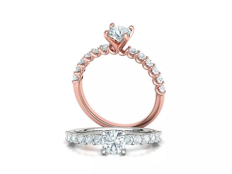 Hazel Solitaire Engagement Ring with Half Carat Diamond 5mm Gem