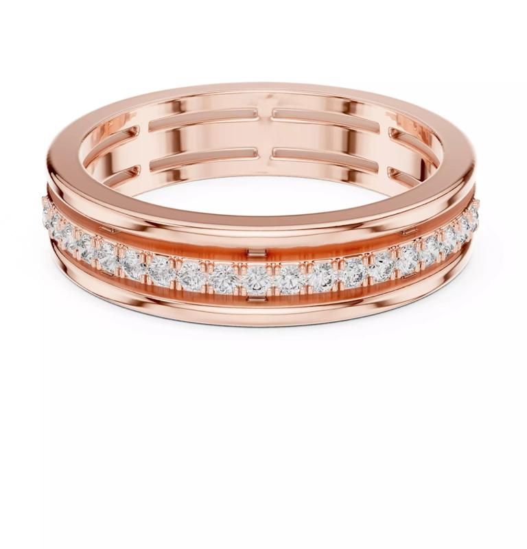 Round Cut Diamond Stacking Wedding Band 3DM STL Video