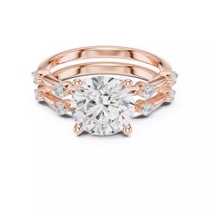 Round Cut Diamond Ring with Stacking Band Ring Set 3DM STL Video