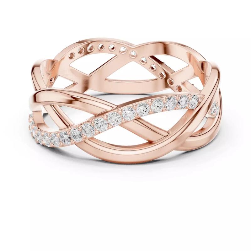 Round Cut Diamond Twisted Wedding Band 3DM STL Video