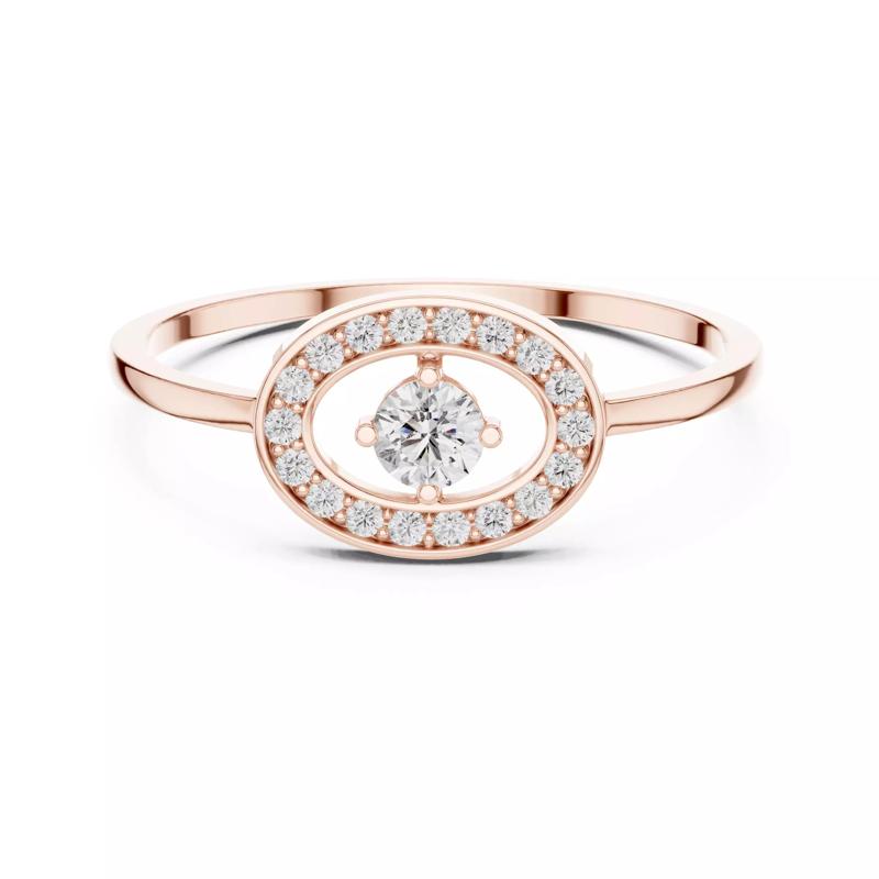 Round Cut Diamond Oval Shape Engagement Ring 3DM STL Video