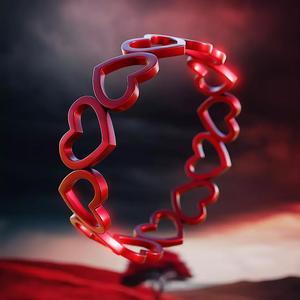 Romantic Open Heart Frame Ring - 3D Print Jewelry Model 77