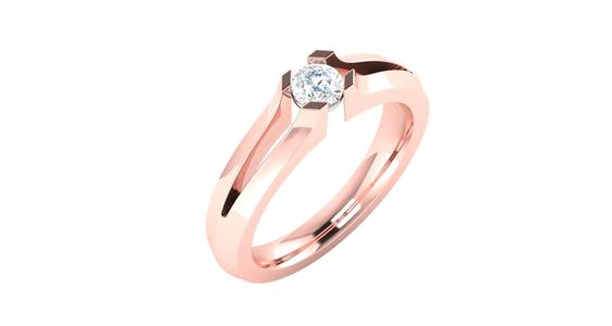 Rose gold -Diamond Ring-  3DM AND STL File - DC LR-0934