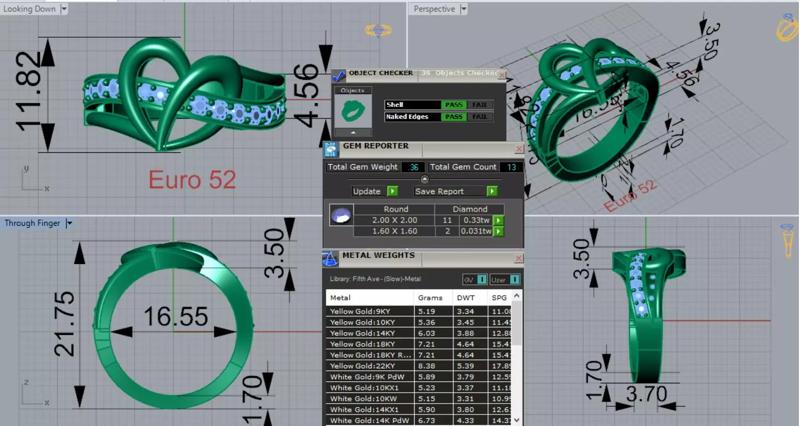 Rose Gold Heart and Infinity stl 3dm Ring Model jr00214