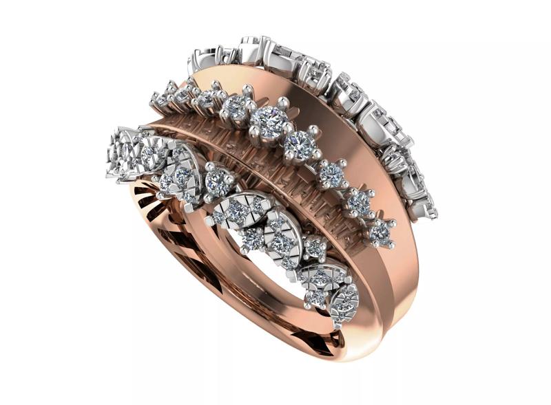 High Jewelry Italian Cocktail Diamond Ring