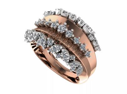 High Jewelry Italian Cocktail Diamond Ring