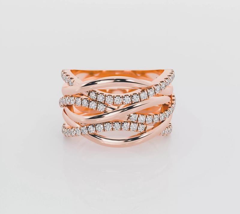 Inter woven threads diamond ring