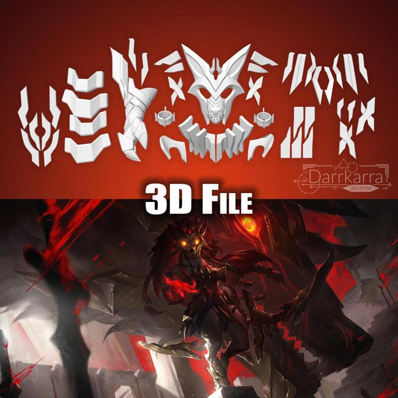 Kindred Chosen of the Wolf Accessories League of Legends STL files