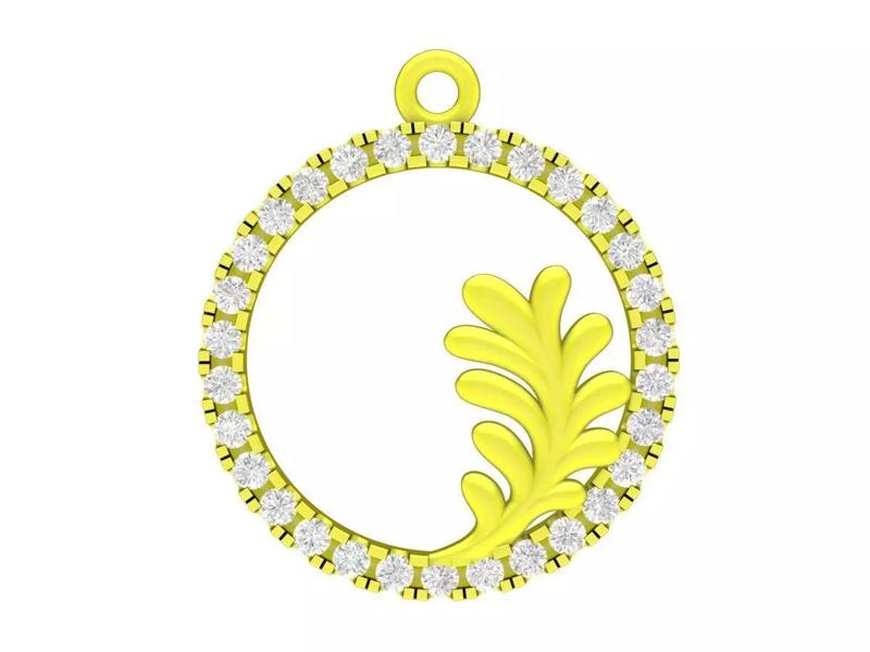 7009 diamond leaf noel pendant