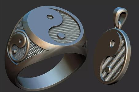 Yin Yang Ring and Pendant