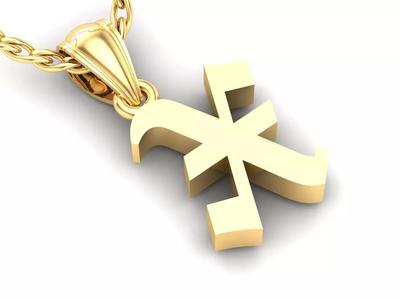 X Letter Pendant Alphabet Version 6