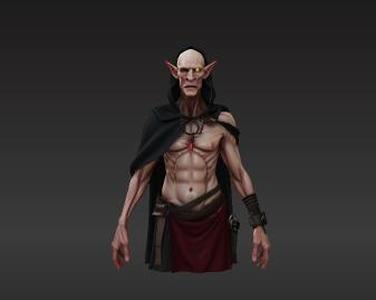 Fiend-Touched Humanoid Mini STL - Pale Skin, Glowing Eyes, Ancient Amulets | Dark Fantasy RPG Character