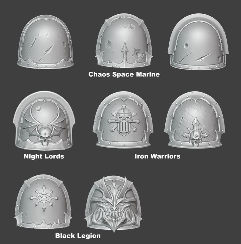 Chaos Space Marine Legions shoulder pads pack (cosplay)